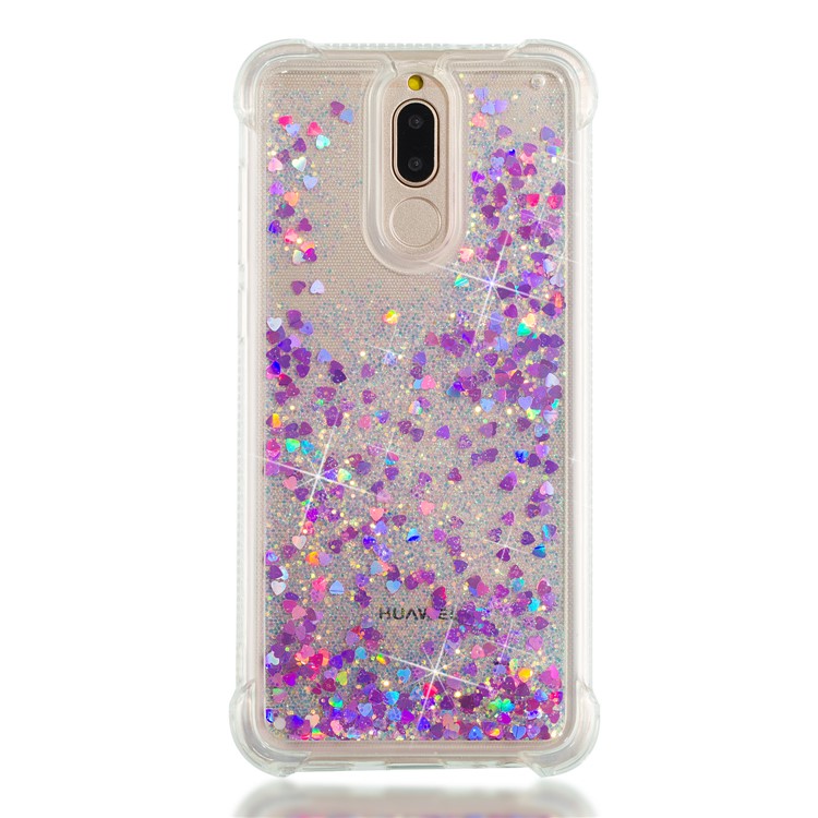 Floating Glitter Powder Sequins TPU Shockproof Gel Cover for Huawei Mate 10 Lite / Honor 9i (India) - Rose-4