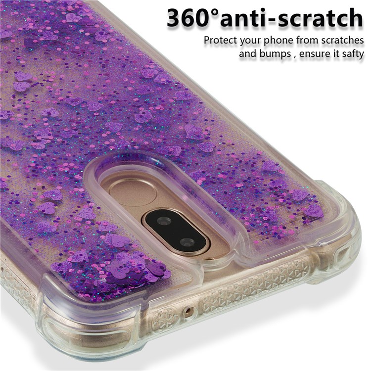 Floating Glitter Powder Sequins TPU Shockproof Protective Casing for Huawei Mate 10 Lite / Maimang 6 - Blue-3