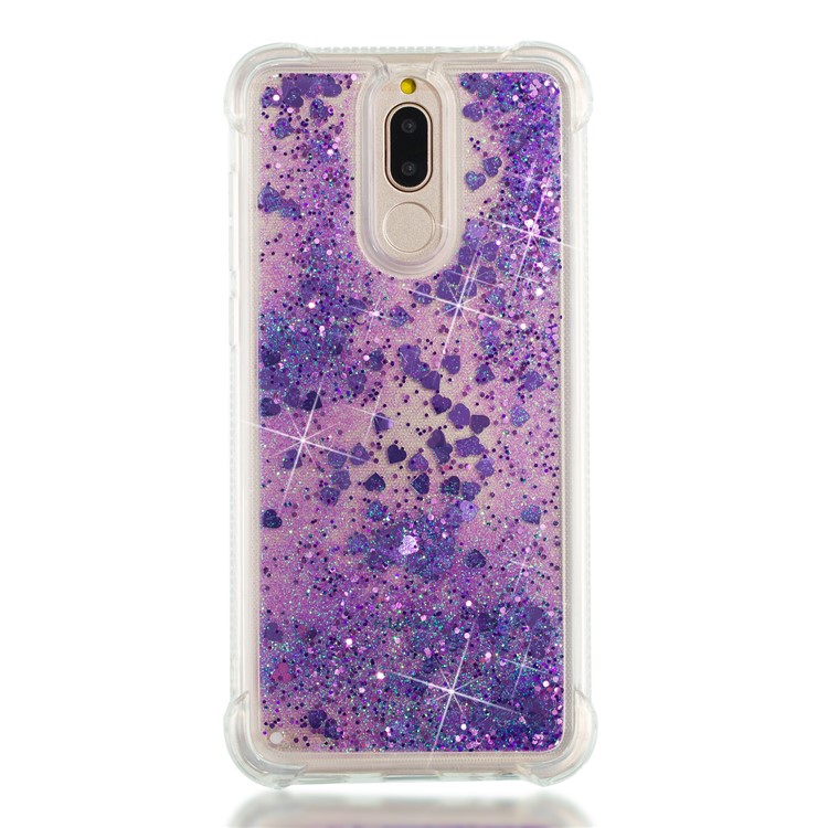 Floating Glitter Powder Sequins TPU Shockproof Protective Casing for Huawei Mate 10 Lite / Maimang 6 - Blue-4