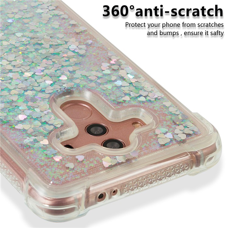 For Huawei Mate 10 Pro Moving Glitter Powder Sequins TPU Shockproof Case - Silver-3