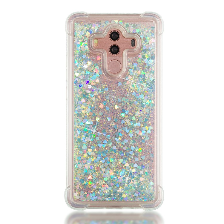 For Huawei Mate 10 Pro Moving Glitter Powder Sequins TPU Shockproof Case - Silver-4