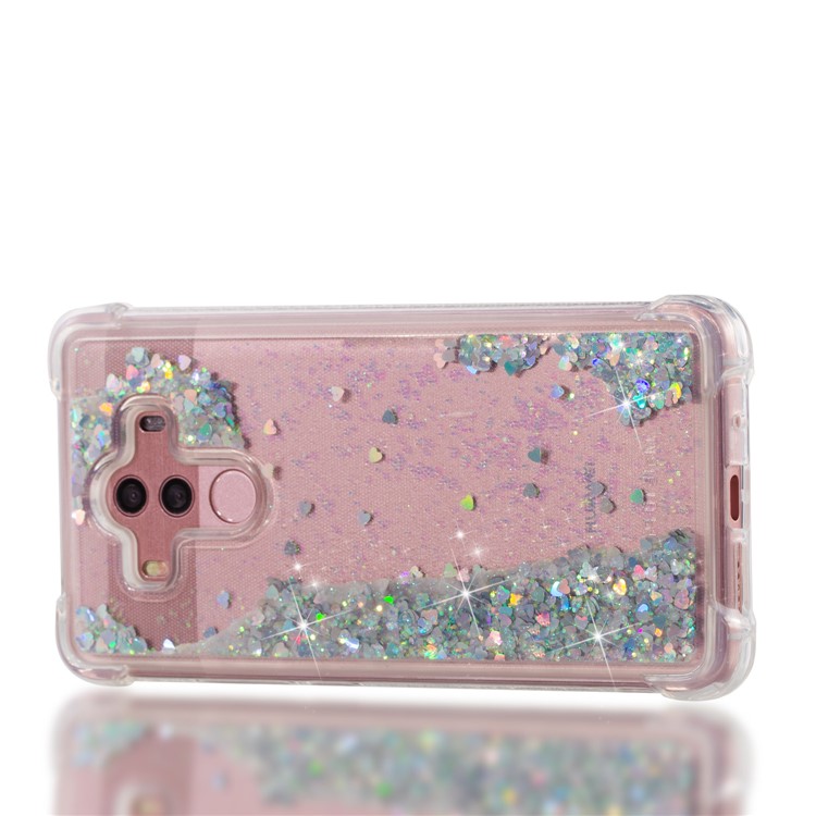 For Huawei Mate 10 Pro Moving Glitter Powder Sequins TPU Shockproof Case - Silver-7