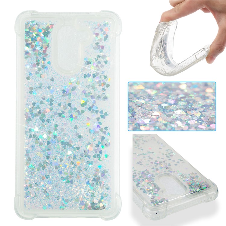 Dynamic Glitter Powder Sequins TPU Shockproof Case for Huawei Y7 Prime / Enjoy 7 Plus - Silver-1