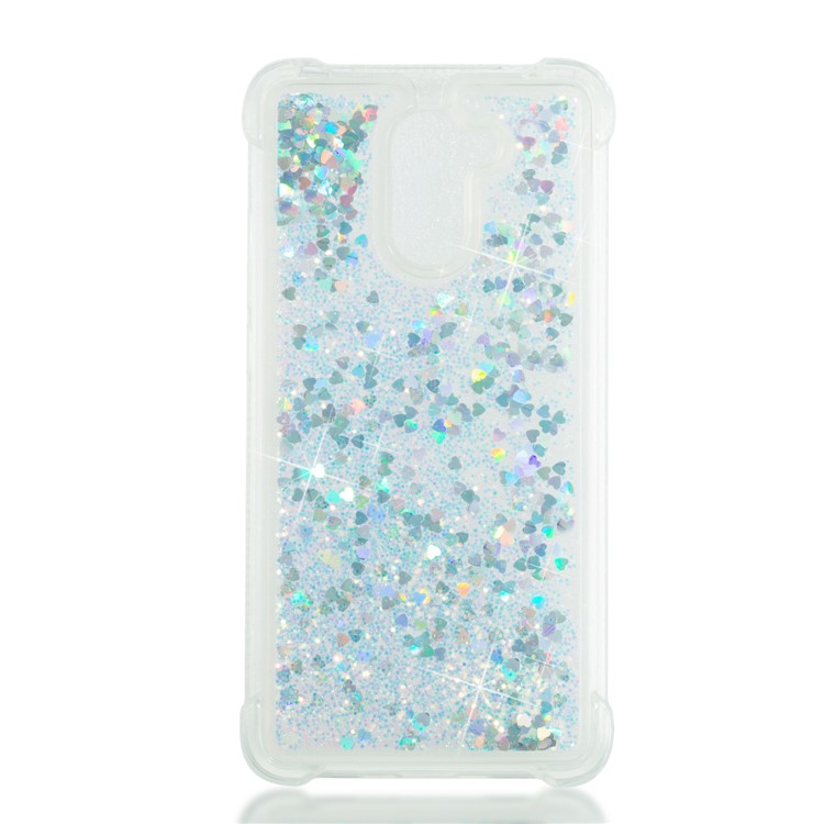 Dynamic Glitter Powder Sequins TPU Shockproof Case for Huawei Y7 Prime / Enjoy 7 Plus - Silver-4