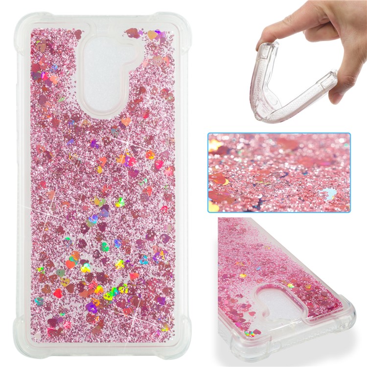 Dynamic Glitter Powder Sequins TPU Shockproof Cover for Huawei Y7 Prime / Enjoy 7 Plus - Rose Gold-1