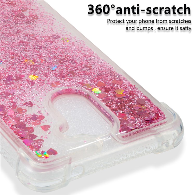 Dynamic Glitter Powder Sequins TPU Shockproof Cover for Huawei Y7 Prime / Enjoy 7 Plus - Rose Gold-3