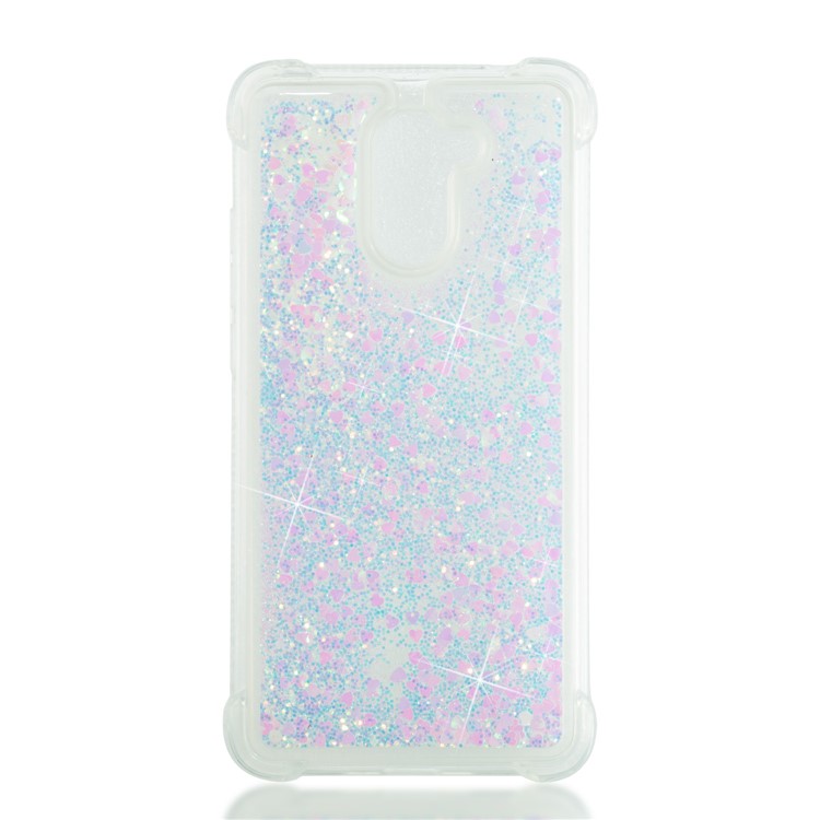 Dynamic Glitter Powder Sequins TPU Shockproof Phone Case for Huawei Y7 Prime / Enjoy 7 Plus - Pink-4
