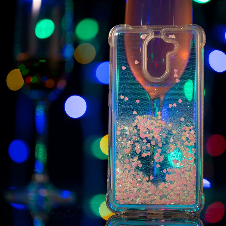 Dynamic Glitter Powder Sequins TPU Shockproof Phone Case for Huawei Y7 Prime / Enjoy 7 Plus - Pink-5