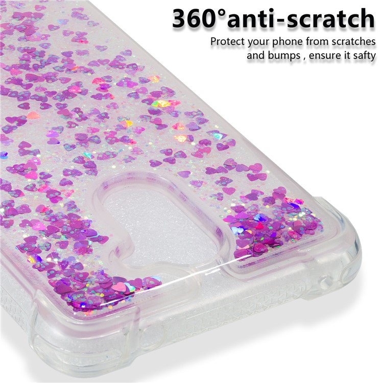Dynamic Glitter Powder Sequins TPU Shockproof Mobile Case for Huawei Y7 Prime / Enjoy 7 Plus - Rose-3