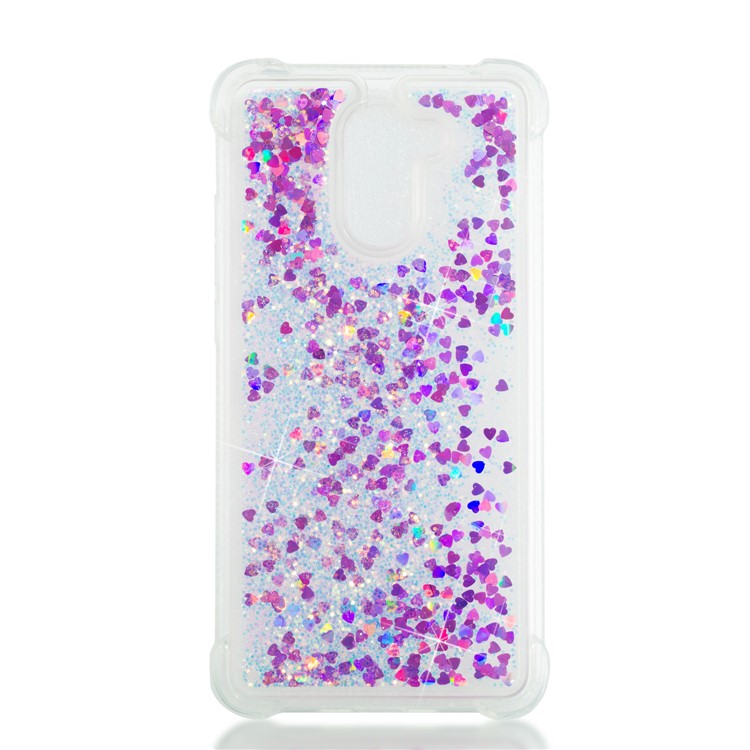 Dynamic Glitter Powder Sequins TPU Shockproof Mobile Case for Huawei Y7 Prime / Enjoy 7 Plus - Rose-4
