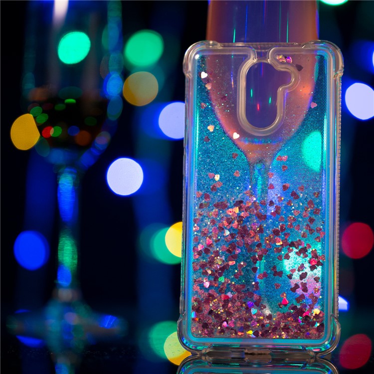 Dynamic Glitter Powder Sequins TPU Shockproof Mobile Case for Huawei Y7 Prime / Enjoy 7 Plus - Rose-5