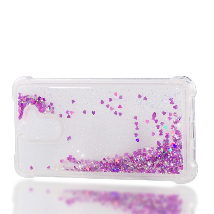 Dynamic Glitter Powder Sequins TPU Shockproof Mobile Case for Huawei Y7 Prime / Enjoy 7 Plus - Rose-7
