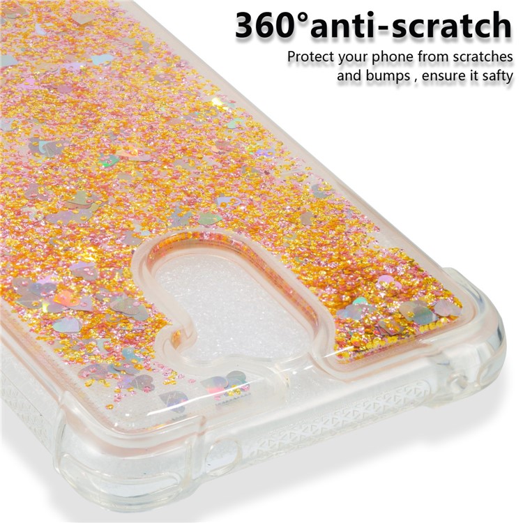 Dynamic Glitter Powder Sequins TPU Shockproof Back Case for Huawei Y7 Prime / Enjoy 7 Plus - Gold-3