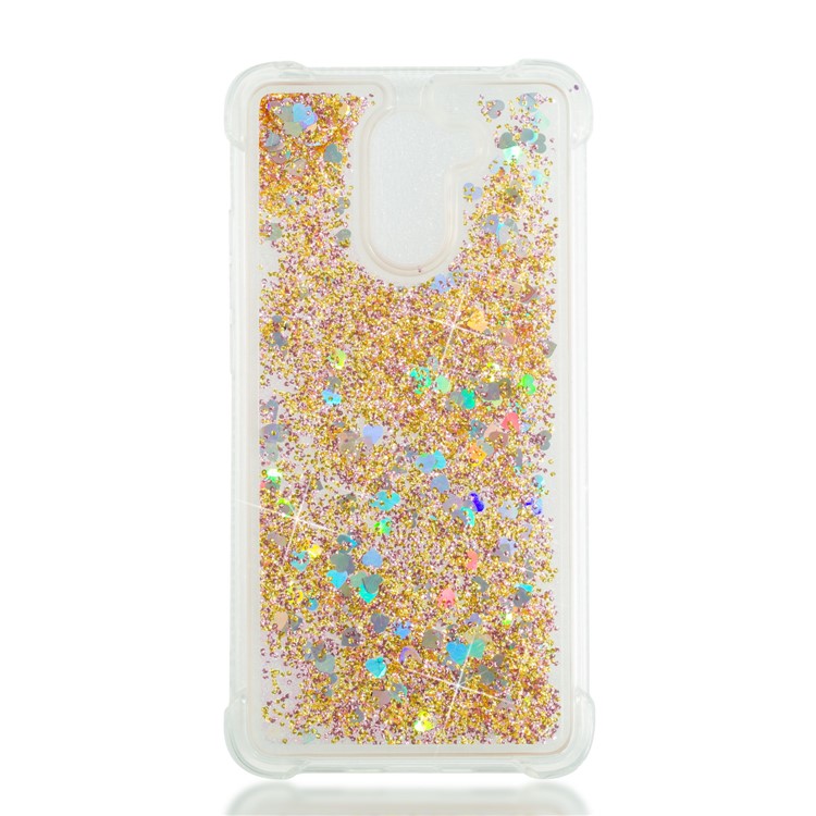 Dynamic Glitter Powder Sequins TPU Shockproof Back Case for Huawei Y7 Prime / Enjoy 7 Plus - Gold-4
