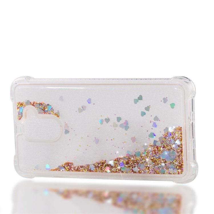 Dynamic Glitter Powder Sequins TPU Shockproof Back Case for Huawei Y7 Prime / Enjoy 7 Plus - Gold-7
