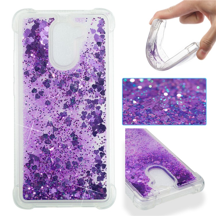 Dynamic Glitter Powder Sequins TPU Shockproof Protective Shell for Huawei Y7 Prime / Enjoy 7 Plus - Purple-1