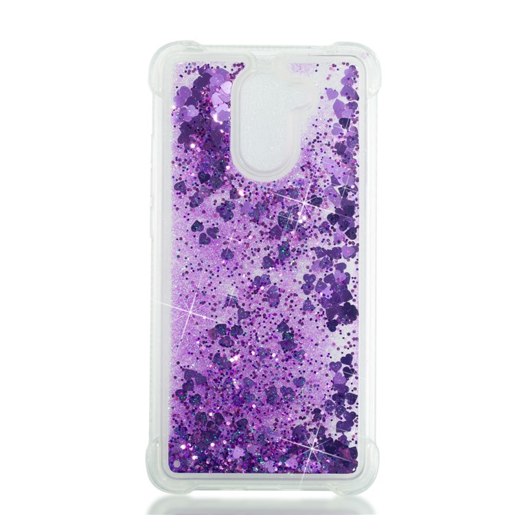 Dynamic Glitter Powder Sequins TPU Shockproof Protective Shell for Huawei Y7 Prime / Enjoy 7 Plus - Purple-4