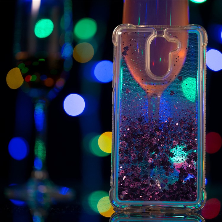 Dynamic Glitter Powder Sequins TPU Shockproof Protective Shell for Huawei Y7 Prime / Enjoy 7 Plus - Purple-5