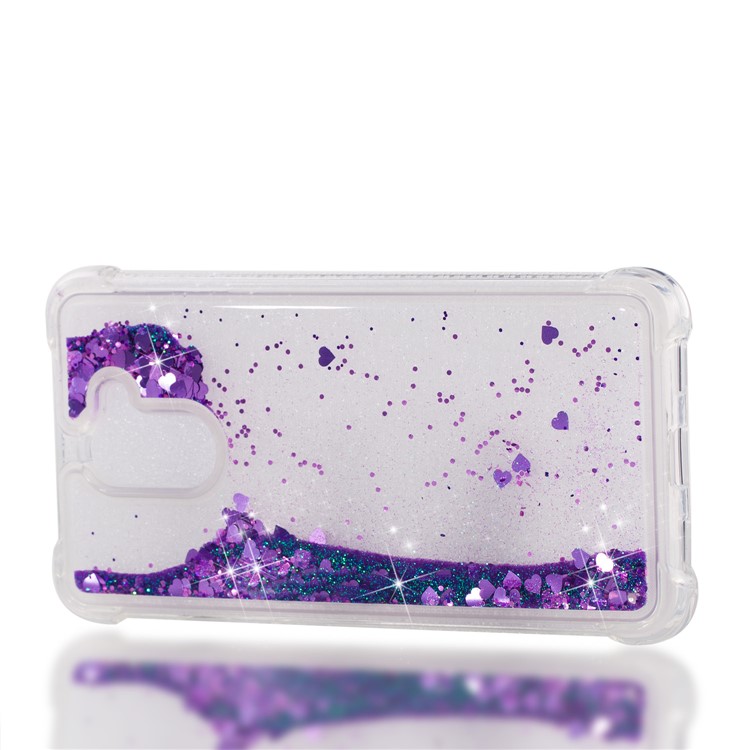 Dynamic Glitter Powder Sequins TPU Shockproof Protective Shell for Huawei Y7 Prime / Enjoy 7 Plus - Purple-7