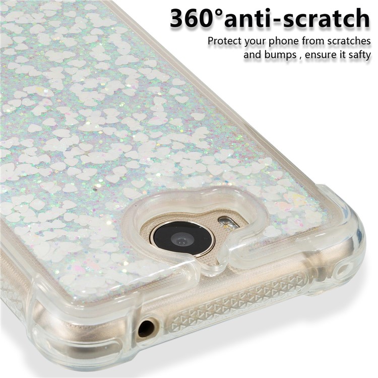 Dynamic Glitter Powder Sequins Shockproof TPU Phone Case for Huawei Y6 (2017)/Y5 (2017) - Pink-3