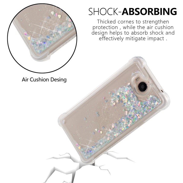 Dynamic Glitter Powder Sequins Shockproof TPU Phone Cover for Huawei Y6 (2017)/Y5 (2017) - Silver-6