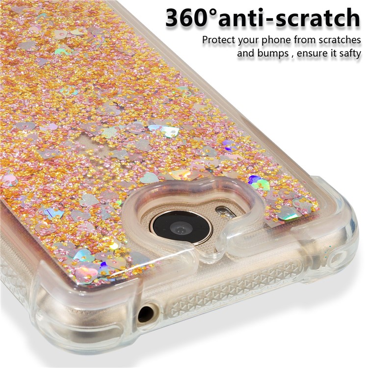 Dynamic Glitter Powder Sequins Shockproof TPU Back Shell for Huawei Y6 (2017)/Y5 (2017) - Gold-3