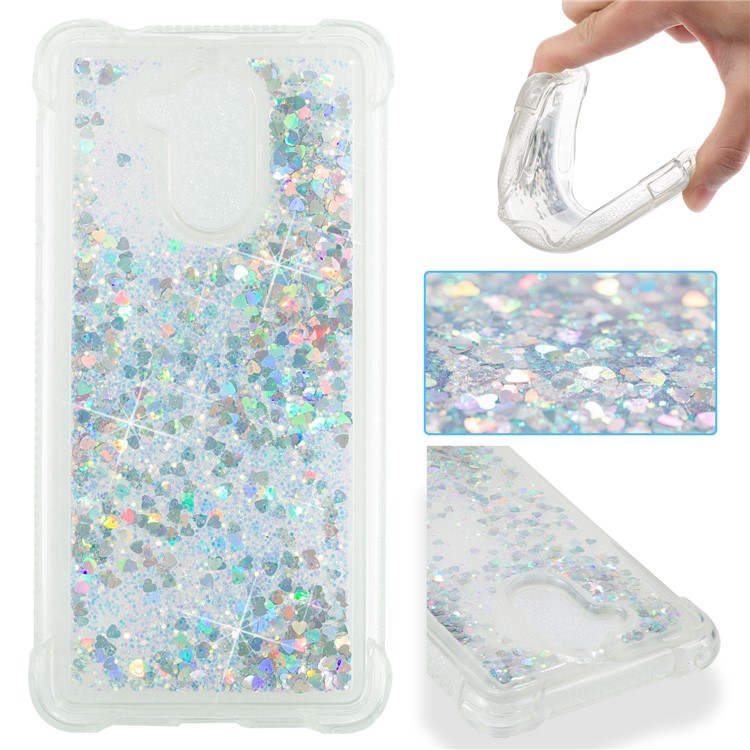 Dynamic Liquid Glitter Powder Sequins TPU Case for Huawei Enjoy 6s / Honor 6C - Silver-1