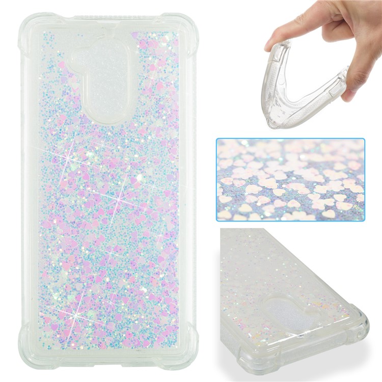 Dynamic Liquid Glitter Powder Sequins TPU Phone Casing for Huawei Enjoy 6s / Honor 6C - Pink-1
