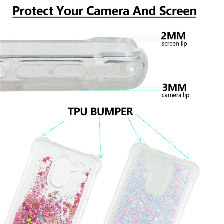 Dynamic Liquid Glitter Powder Sequins TPU Phone Casing for Huawei Enjoy 6s / Honor 6C - Pink-2
