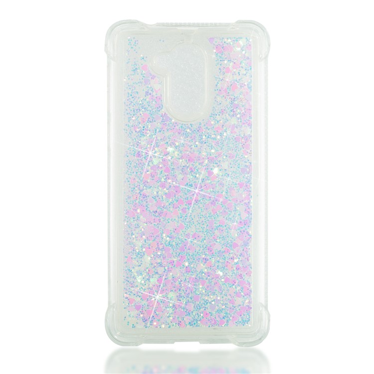 Dynamic Liquid Glitter Powder Sequins TPU Phone Casing for Huawei Enjoy 6s / Honor 6C - Pink-4