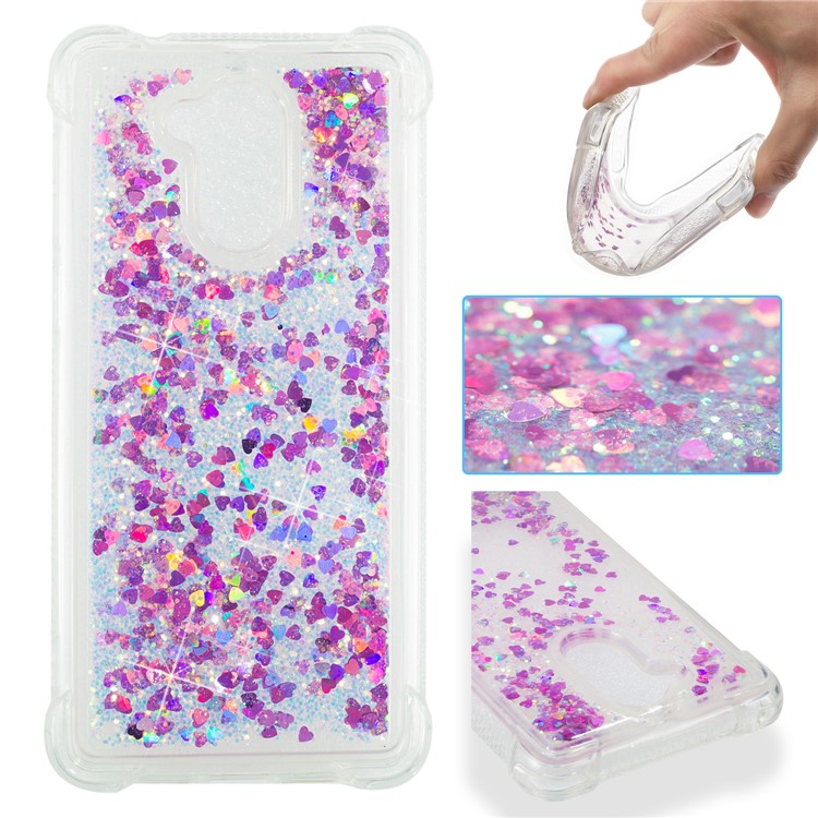 Dynamic Liquid Glitter Powder Sequins TPU Cover for Huawei Enjoy 6s / Honor 6C - Rose-1