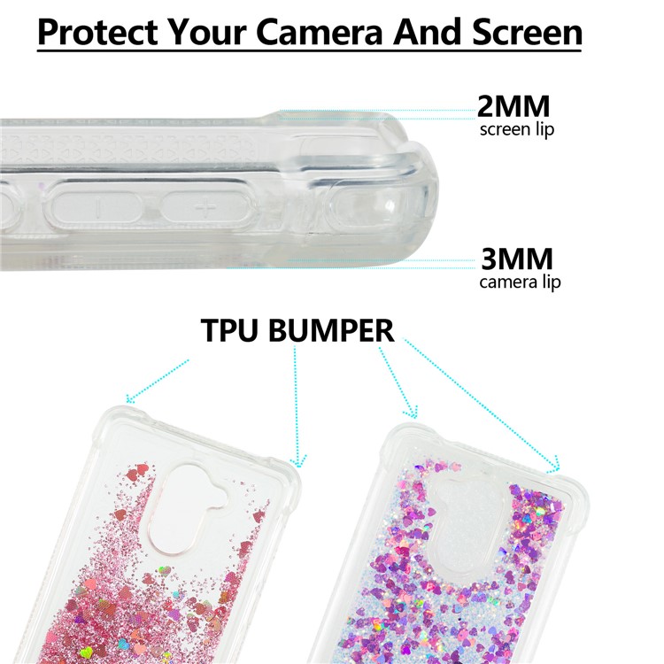 Dynamic Liquid Glitter Powder Sequins TPU Cover for Huawei Enjoy 6s / Honor 6C - Rose-2