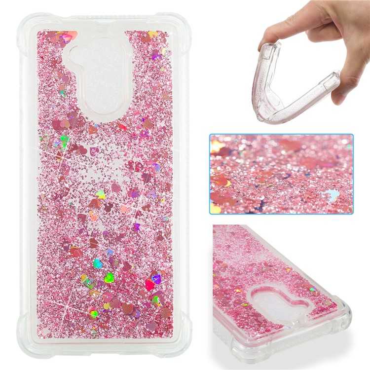 Dynamic Liquid Glitter Powder Sequins TPU Back Cover for Huawei Enjoy 6s / Honor 6C - Rose Gold-1