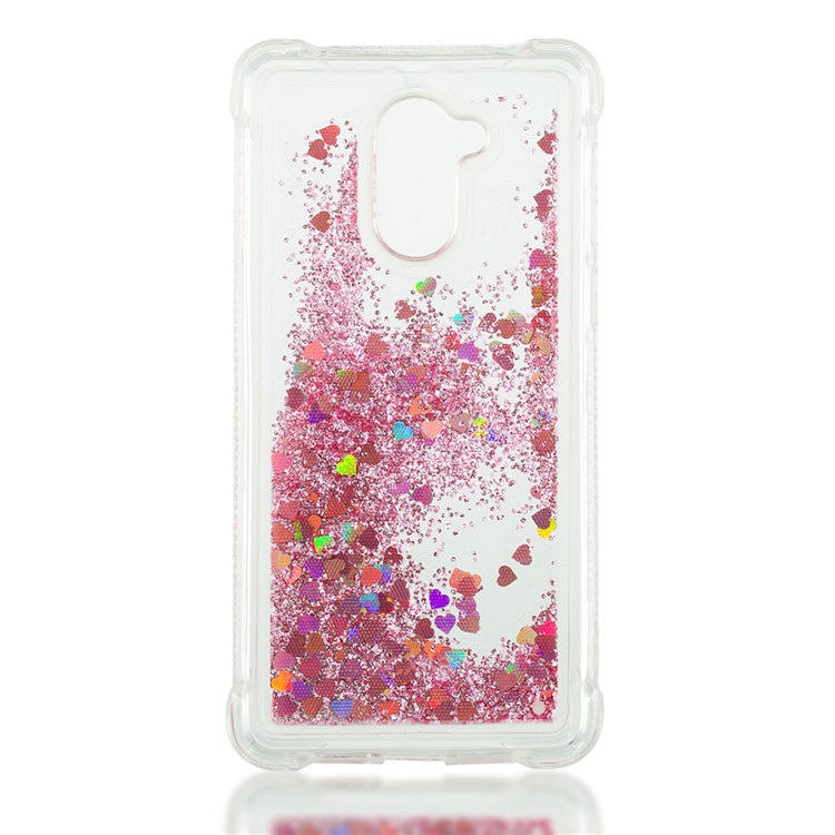 Dynamic Liquid Glitter Powder Sequins TPU Back Cover for Huawei Enjoy 6s / Honor 6C - Rose Gold-4