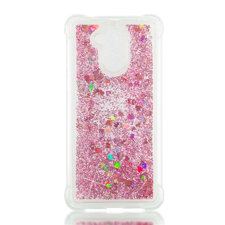 Dynamic Liquid Glitter Powder Sequins TPU Back Cover for Huawei Enjoy 6s / Honor 6C - Rose Gold-5