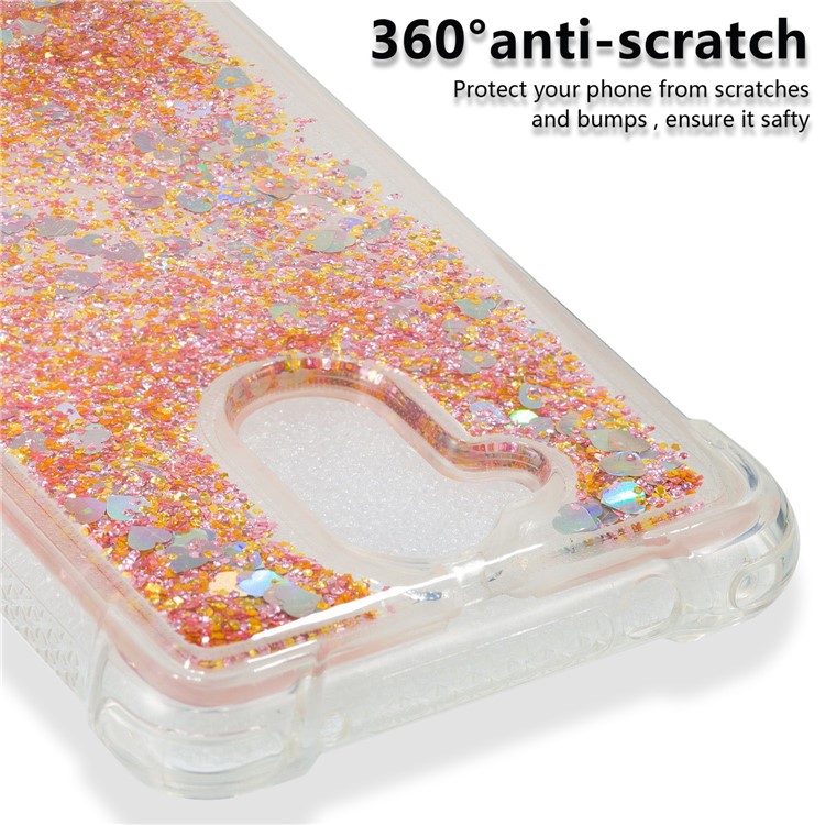 Dynamic Liquid Glitter Powder Sequins TPU Shell for Huawei Enjoy 6s / Honor 6C - Gold-3