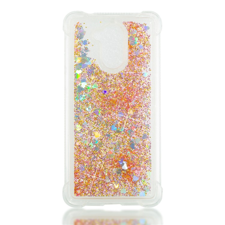 Dynamic Liquid Glitter Powder Sequins TPU Shell for Huawei Enjoy 6s / Honor 6C - Gold-4