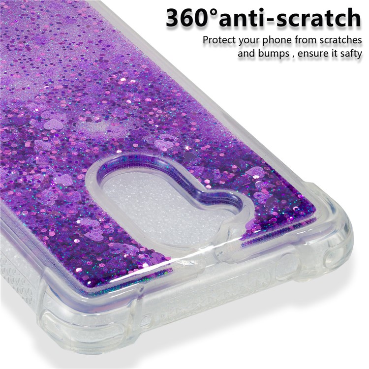 Dynamic Liquid Glitter Powder Sequins TPU Mobile Shell for Huawei Enjoy 6s / Honor 6C - Purple-3