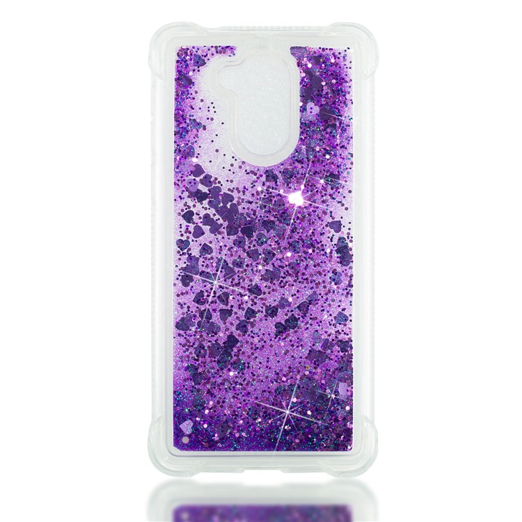 Dynamic Liquid Glitter Powder Sequins TPU Mobile Shell for Huawei Enjoy 6s / Honor 6C - Purple-4