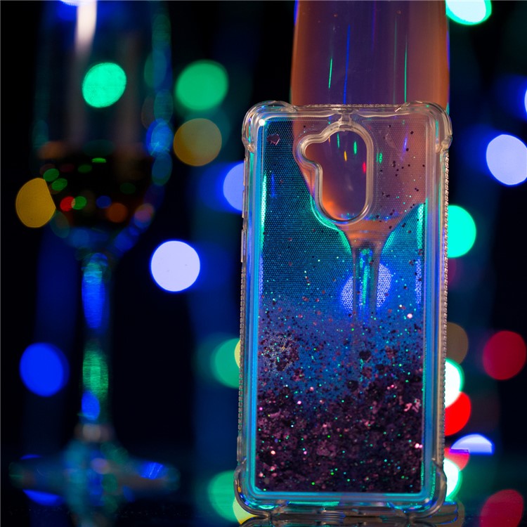 Dynamic Liquid Glitter Powder Sequins TPU Mobile Shell for Huawei Enjoy 6s / Honor 6C - Purple-5
