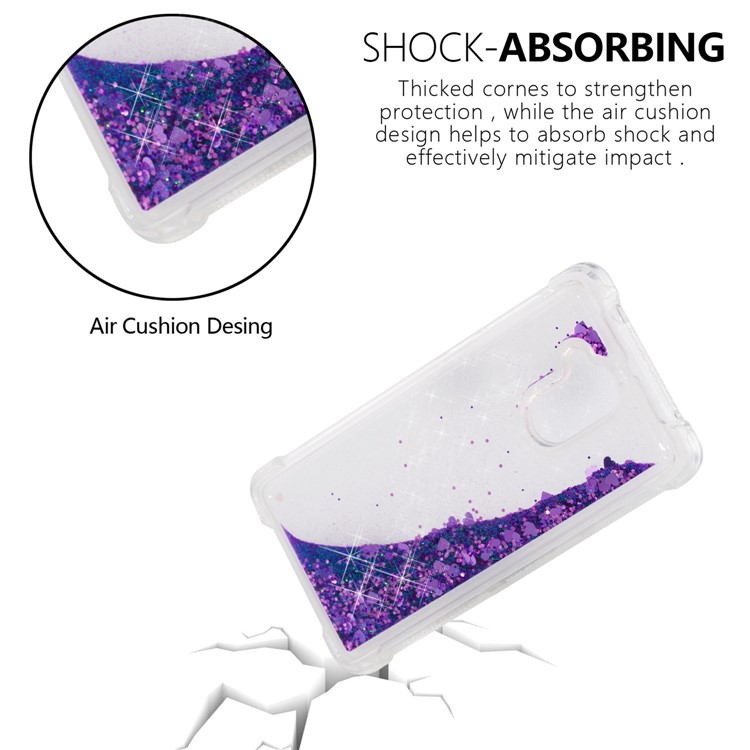 Dynamic Liquid Glitter Powder Sequins TPU Mobile Shell for Huawei Enjoy 6s / Honor 6C - Purple-6