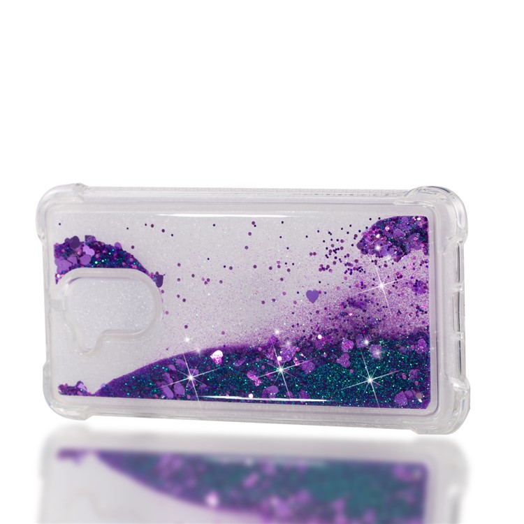Dynamic Liquid Glitter Powder Sequins TPU Mobile Shell for Huawei Enjoy 6s / Honor 6C - Purple-7