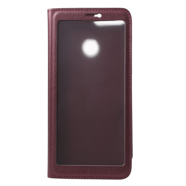 View Window Flip Leather Phone Shell for Huawei Honor 9 Lite / Honor 9 Youth Edition - Wine Red-1