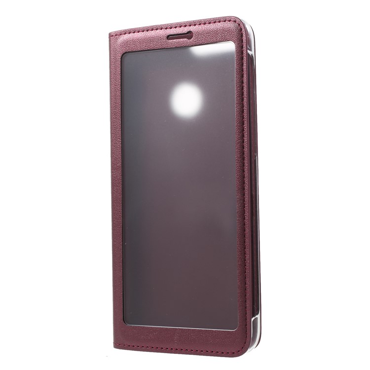 View Window Flip Leather Phone Shell for Huawei Honor 9 Lite / Honor 9 Youth Edition - Wine Red-3