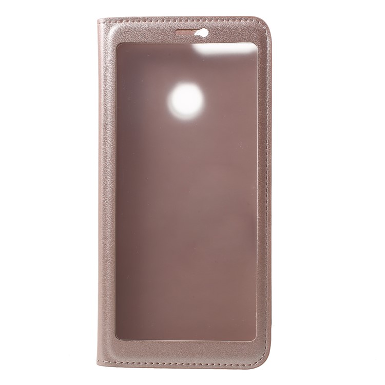 View Window Flip Leather Mobile Case for Huawei Honor 9 Lite / Honor 9 Youth Edition - Rose Gold-1