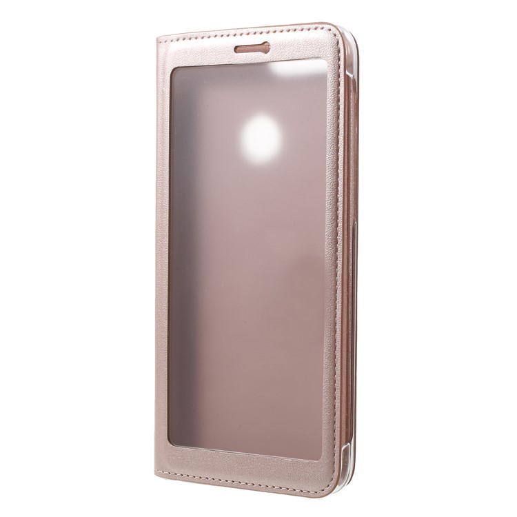 View Window Flip Leather Mobile Case for Huawei Honor 9 Lite / Honor 9 Youth Edition - Rose Gold-3