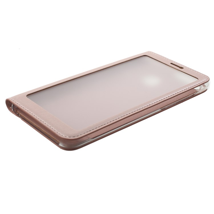 View Window Flip Leather Mobile Case for Huawei Honor 9 Lite / Honor 9 Youth Edition - Rose Gold-4