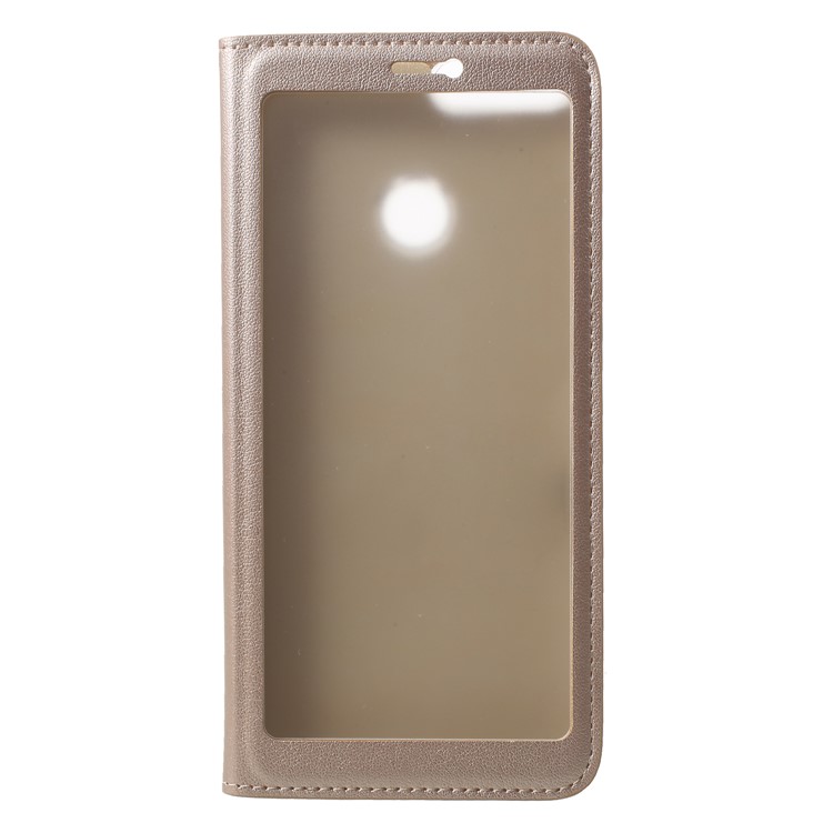 View Window Flip Leather Mobile Cover for Huawei Honor 9 Lite / Honor 9 Youth Edition - Gold-1