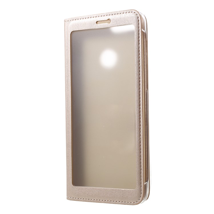 View Window Flip Leather Mobile Cover for Huawei Honor 9 Lite / Honor 9 Youth Edition - Gold-3