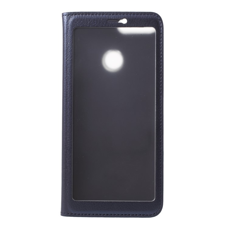 View Window Flip Leather Mobile Casing for Huawei Honor 9 Lite / Honor 9 Youth Edition - Dark Blue-1